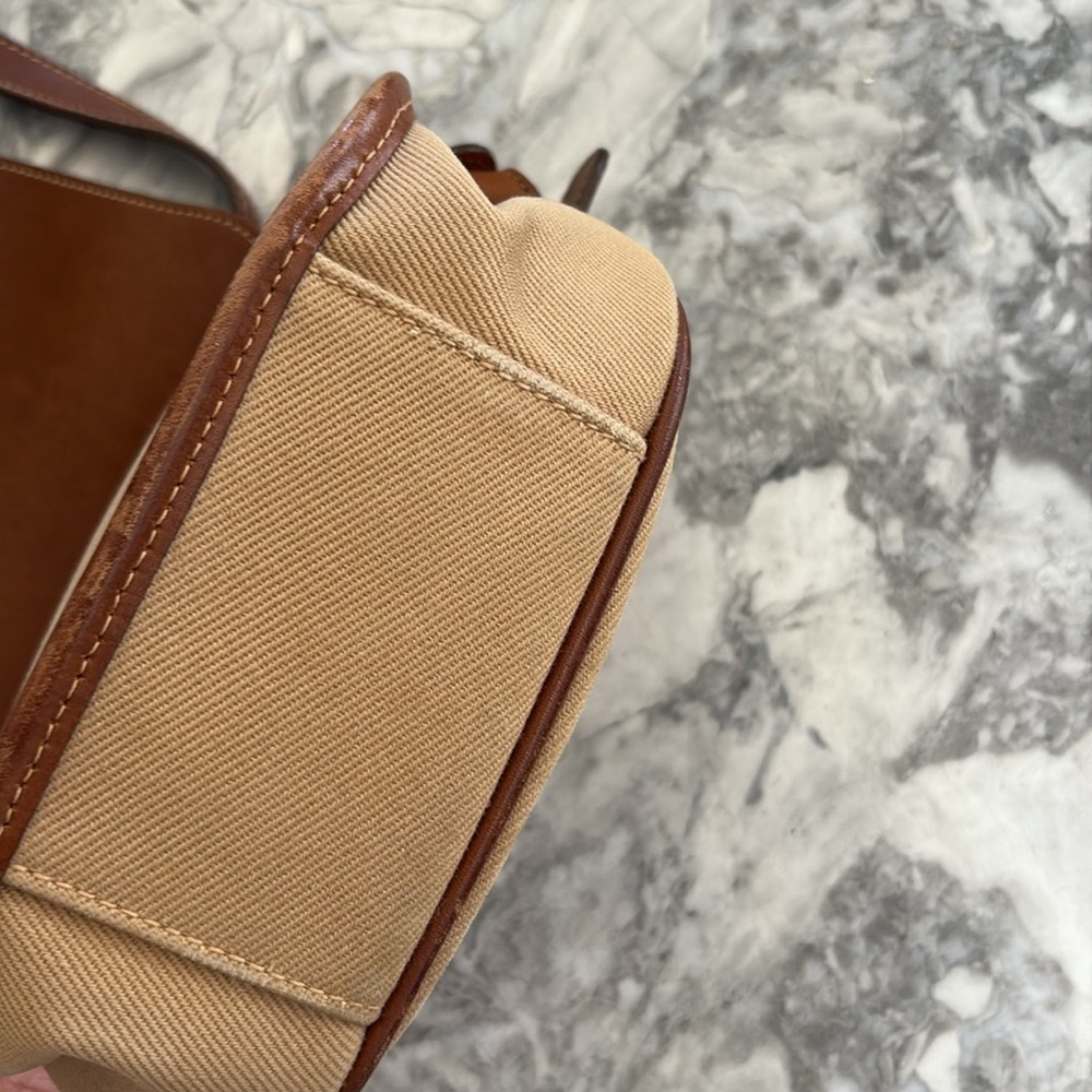 Vintage Marley Hodgkin No. 79 bag, tan/camel vacas and brown leather brass - Picture 10 of 13